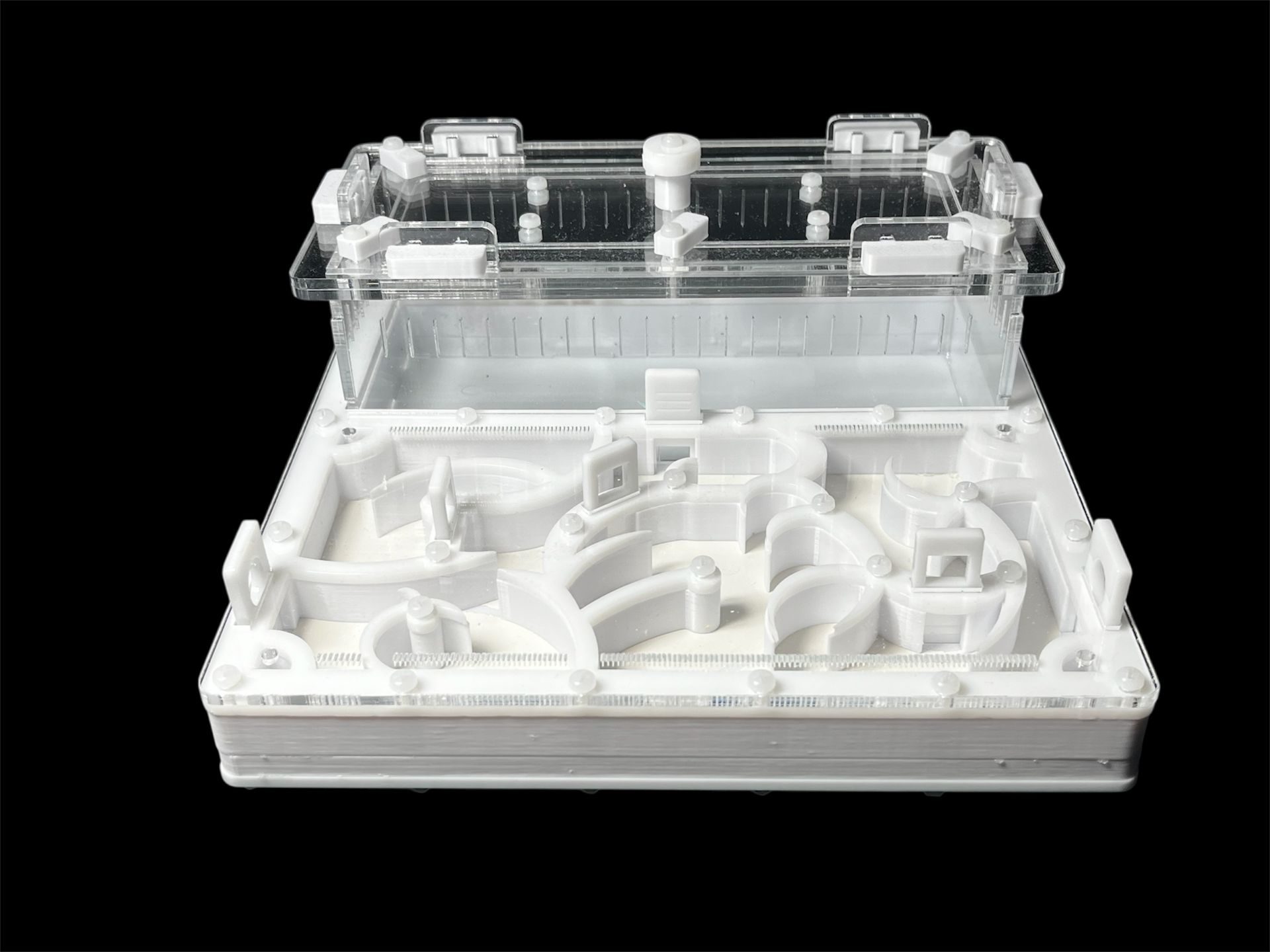 Белая муравьиная ферма 200х200мм: полный гипс, 4 зоны увлажнения. Для Pheidole и Camponotus