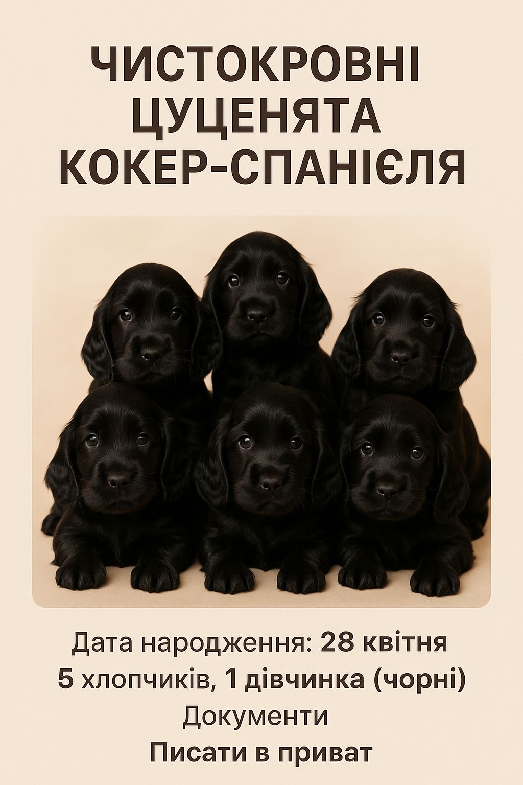 Чистокровні цуценята