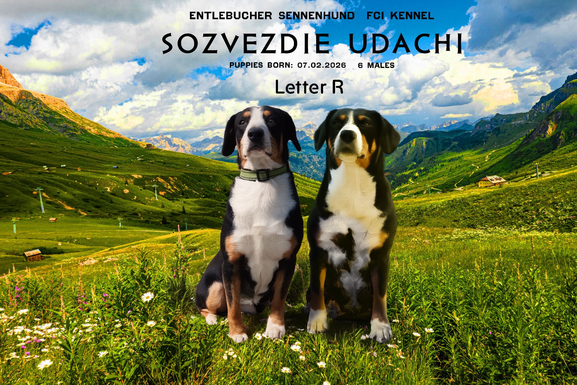 Цуценята Ентлебухер Зенненхунд від чемпіонів — FCI/УКУ, щеплення, мікрочіп