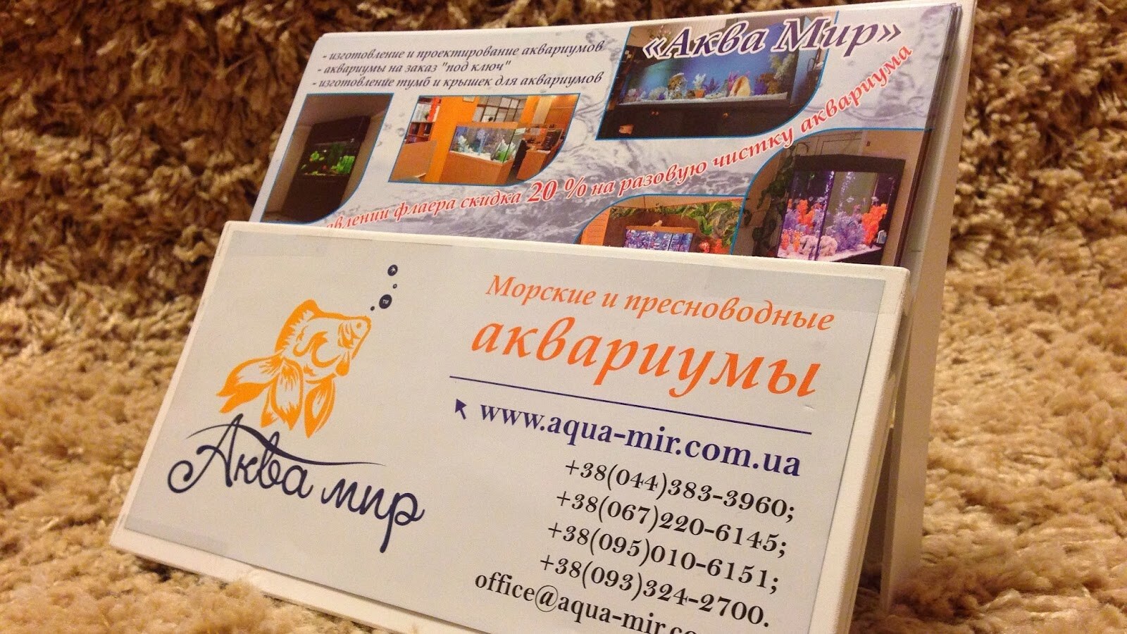 Аква Мир - изготовление аквариумов в Киеве, обслуживание (чистка) и перевозка